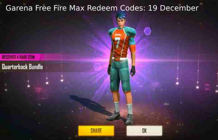 Garena Free Fire Max Redeem Codes: 19 December